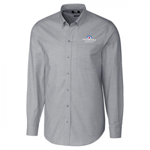 Men's Cutter & Buck Tailored Fit Stretch Oxford - Charcoal