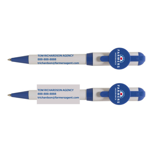 USA Made Twist Pen - Blue/White