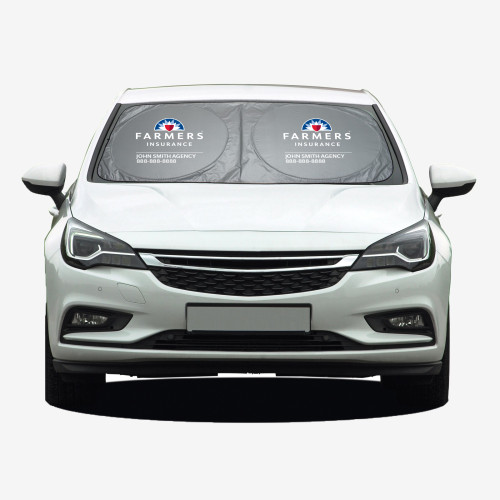 Custom Dual Panel Car Sunshade - Car Size