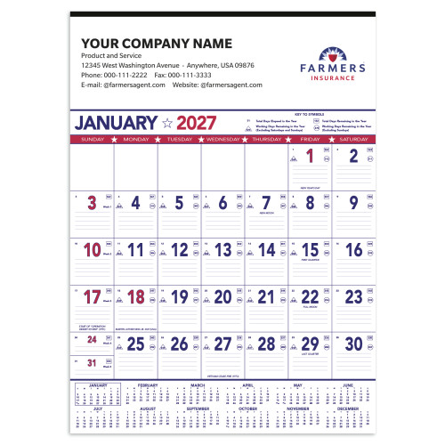 2027 Large Wall Contractor Calendar