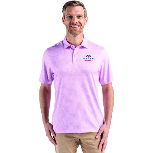 Cutter & Buck Pink Diamond Dot Print Mens Polo