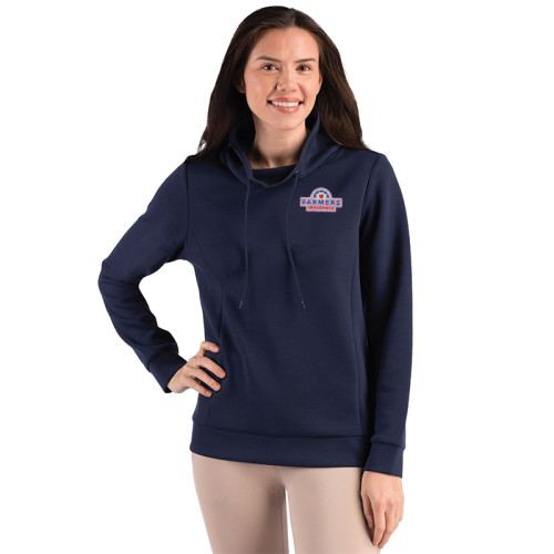 Ladies Navy Performance Soft Sweatshirt - Pink Logo