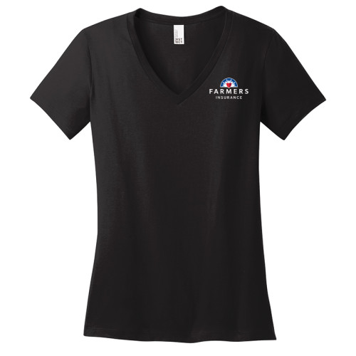 Ladies Black V-Neck Tee