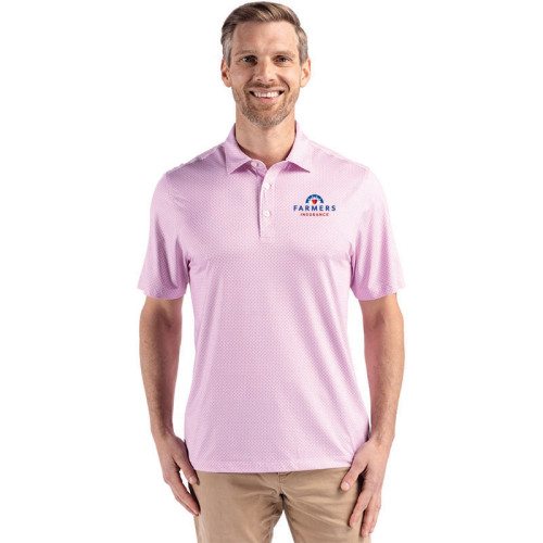 Cutter & Buck Pink Diamond Dot Print Mens Polo
