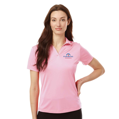 Ladies Pink Performance Polo