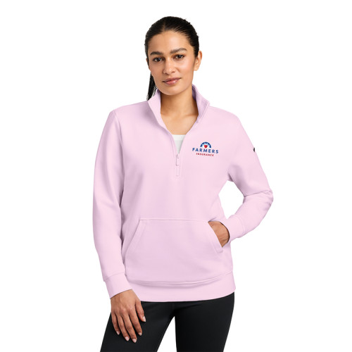 Ladies Pink Nike Fleece 1/2-Zip