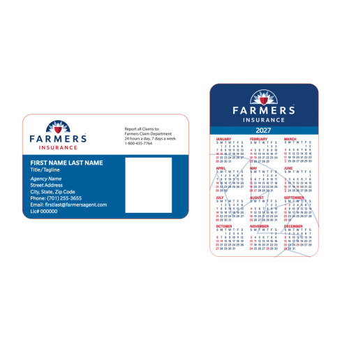 2027 Laminated Custom Wallet Card - FFS FORMAT (Pack of 500)